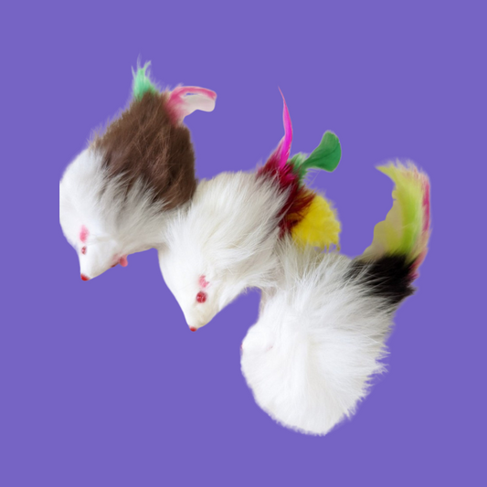 Colorful Mouse w/ Feather Tail