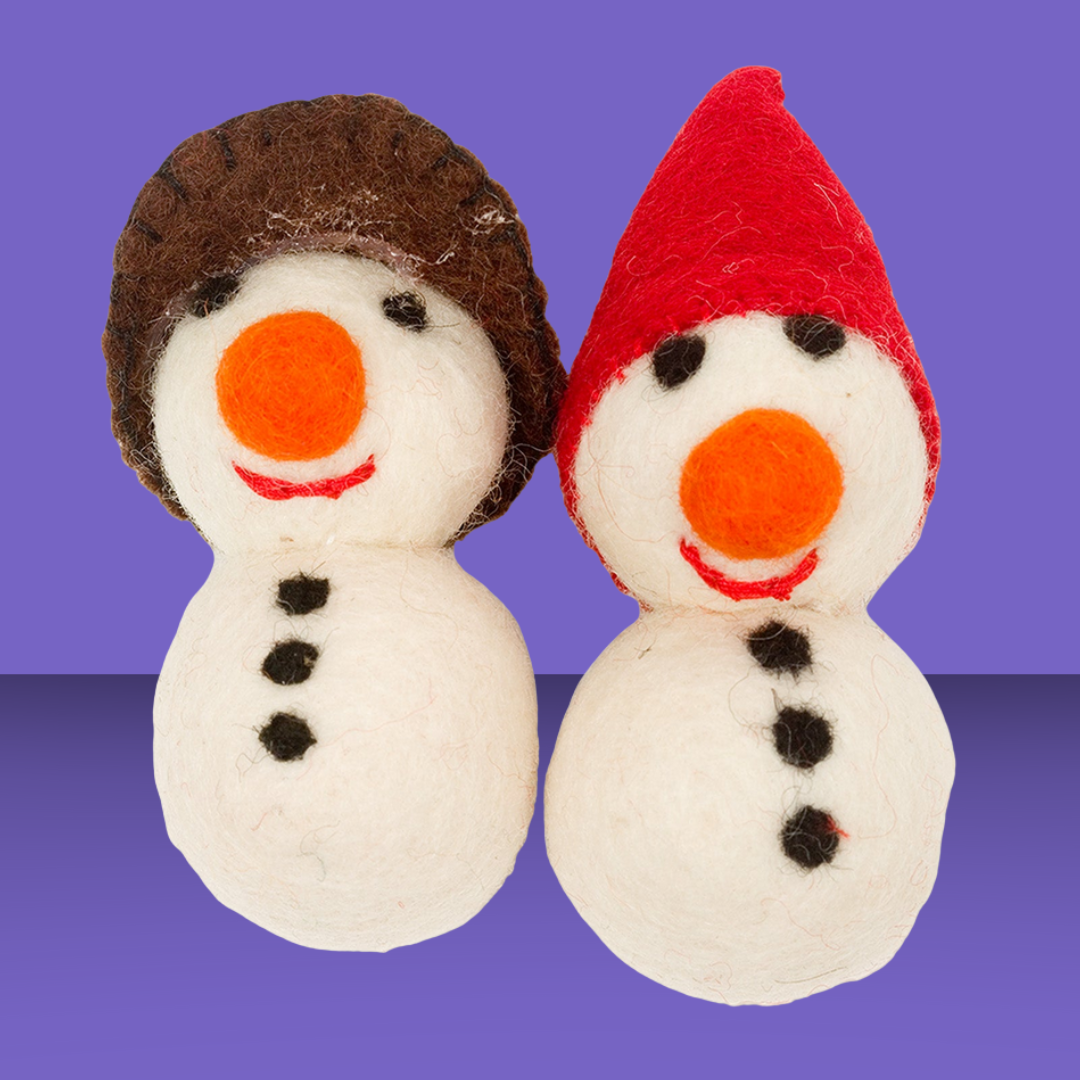 Cat Wool Snowman 2 Pack