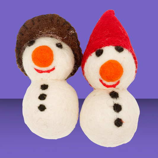 Cat Wool Snowman 2 Pack