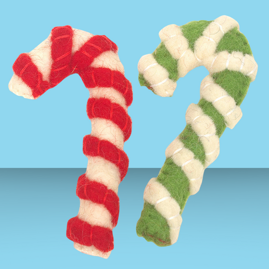 Cat Wool Candy Cane 2 Pack